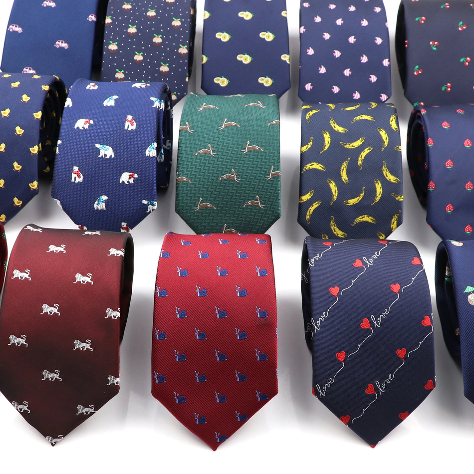 Novelty Animal Fruit Pattern Slim Tie for Men - Cyprus