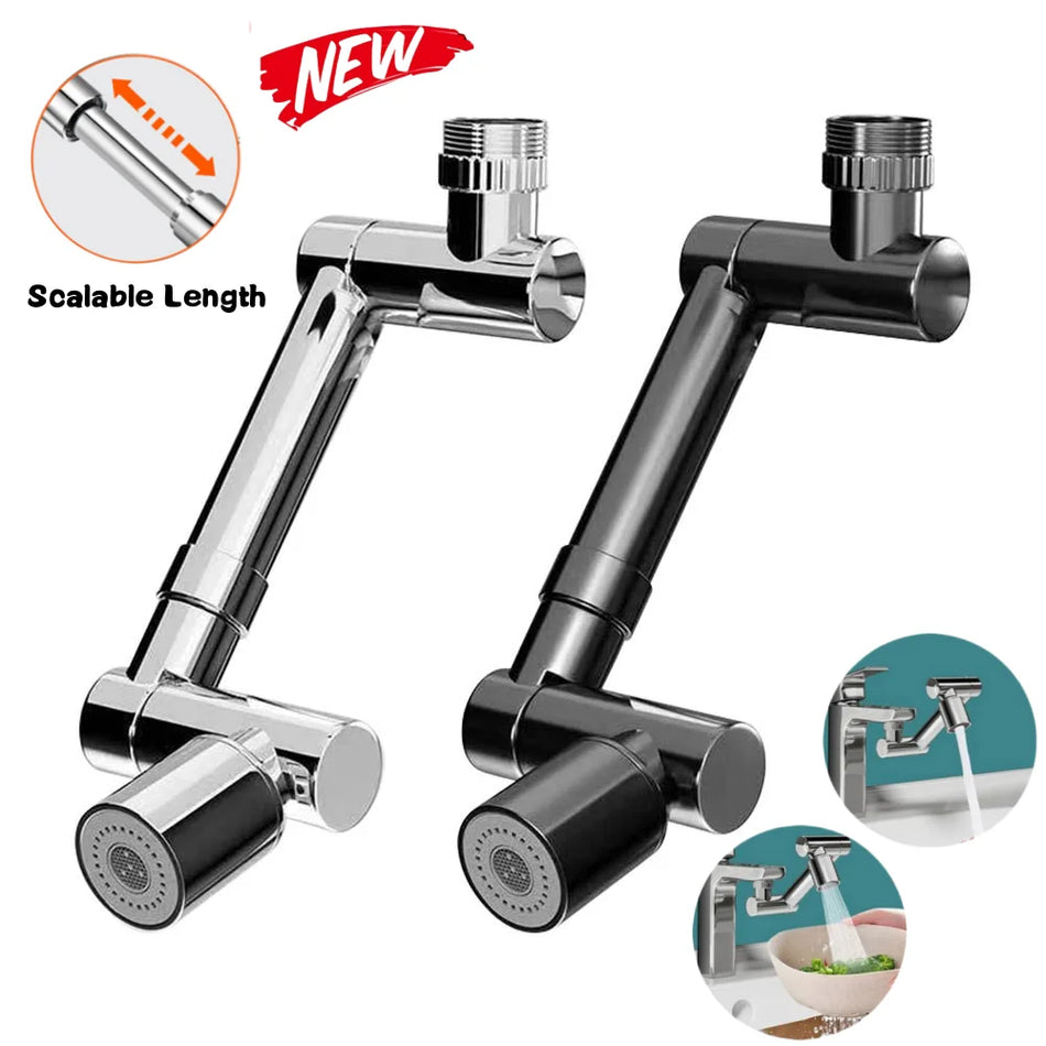 1440 ° Rotatable skalierbarer Metall Wasserhahn Lufthändler Badezimmer Tap spritzsicherer Bubbler-Wasserhahn Filter Düsenhahn Sparwasser-Strecke Extender