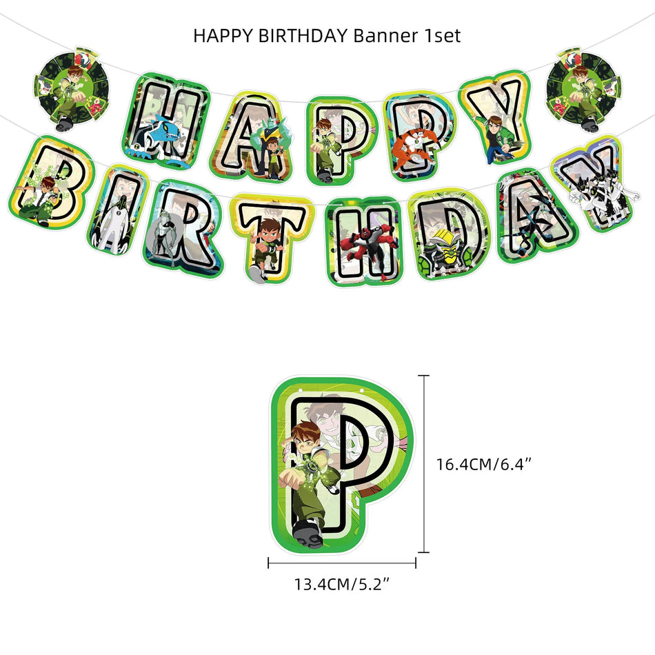 🔵 Ben-10 Cartoon Birthday Party Decoration Set - Cyprus