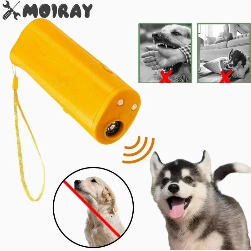 3-in-1 Ultrasonic Dog Bark Stopper & Trainer with LED Flashlight