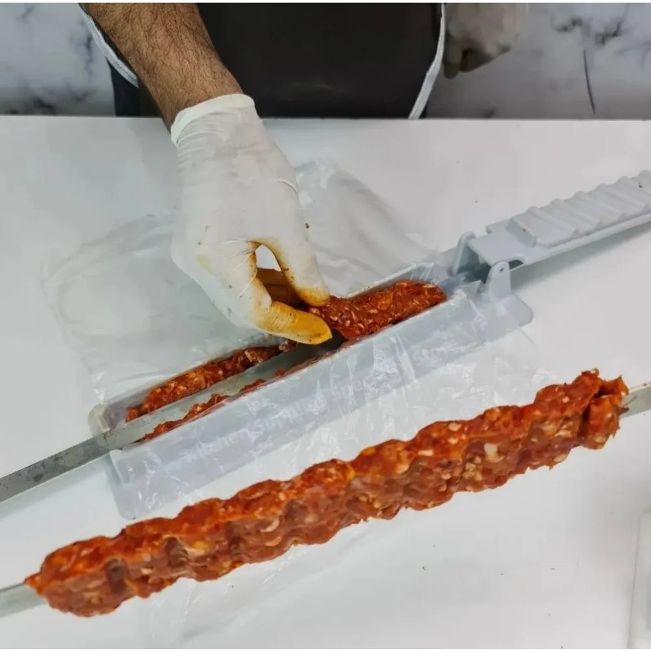 Tek Satır Kebab Maker Barbekü Et Sok Makinesi Kebab Pres Maker Yeniden Kullanılabilir Plastik Barbekü Sokak Maker Kebab Hazırlık Barbekü Aracı