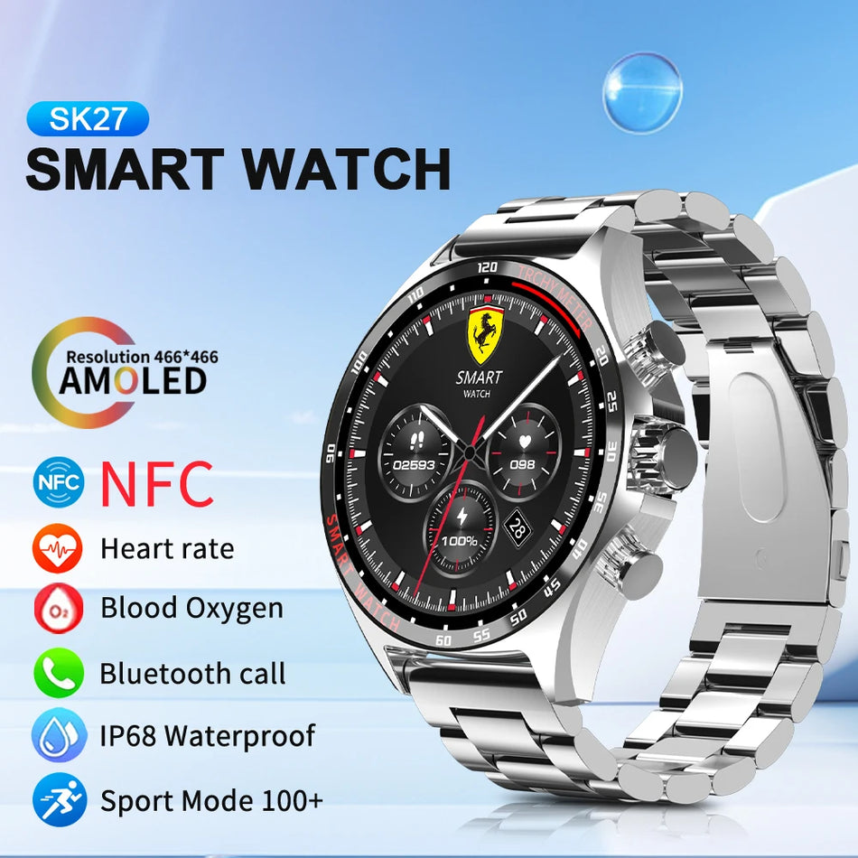 SERVO SK27 Bluetooth Smart Watch with NFC, GPS, and Health Monitoring for Men