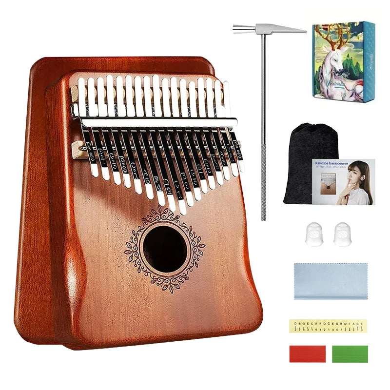 Mahogany 17-Key Perfect Gauntlets Thumb Piano Kit 🎶