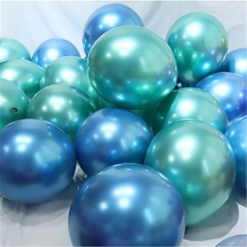 🔵 Chrome Metallic Mermaid Latex Balloons Set for Various Occasions - Cyprus