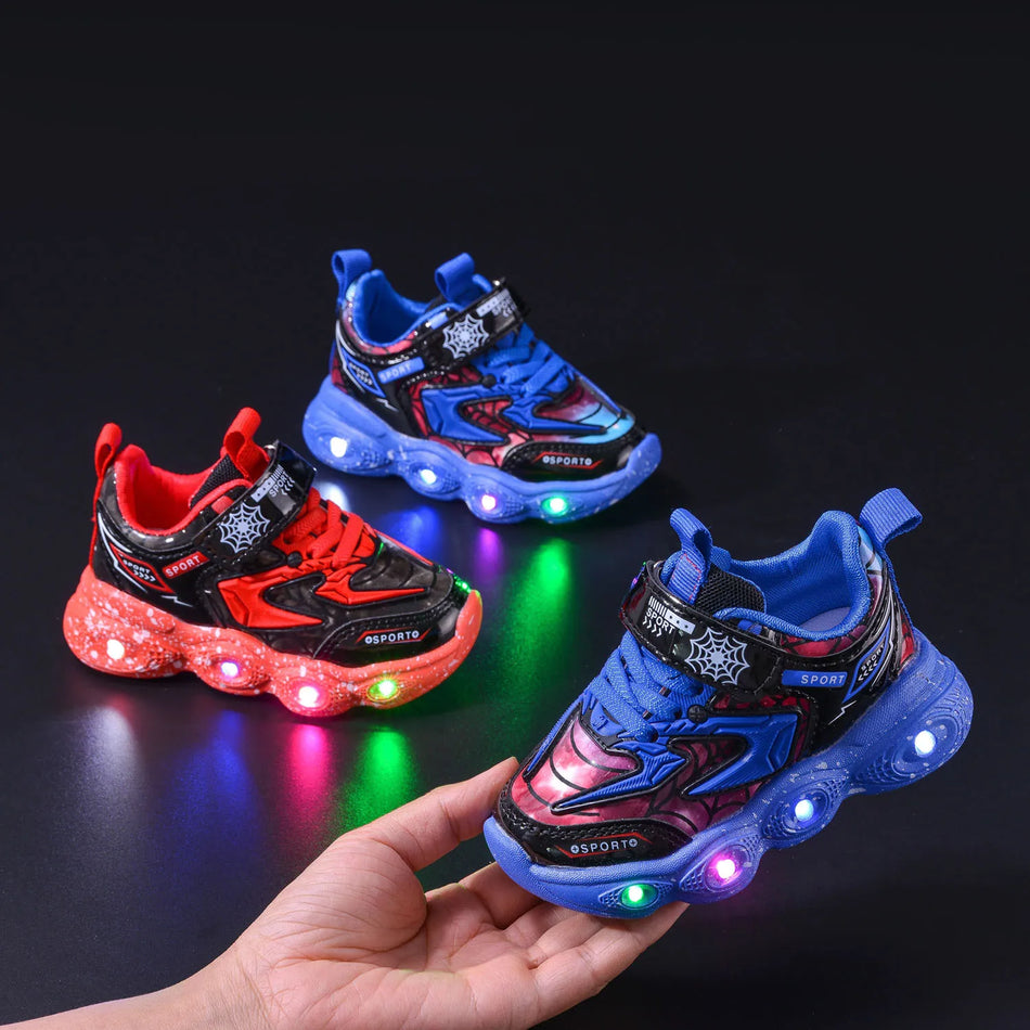 Disney Spiderman LED Light Mesh Sneakers for Kids