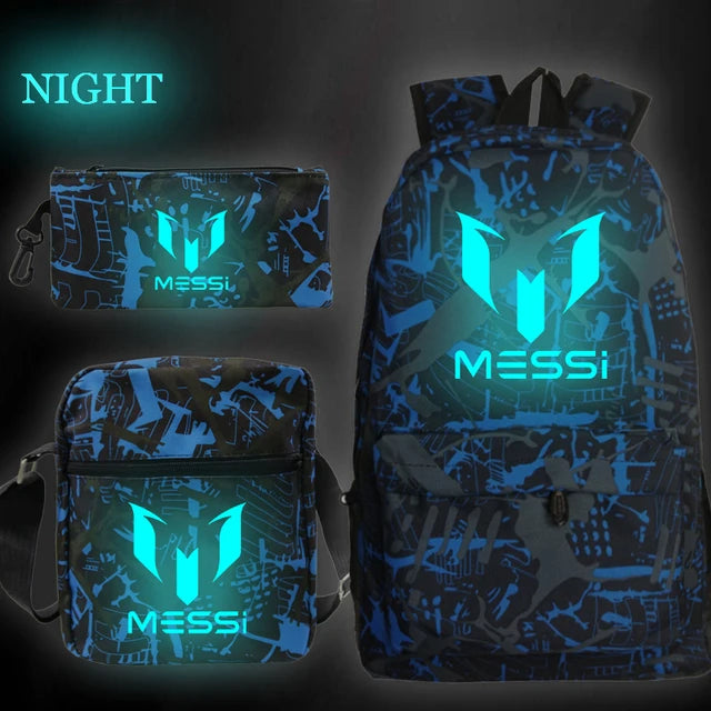 Luminous 3D Cartoon Football Backpack for Teens - Cyprus