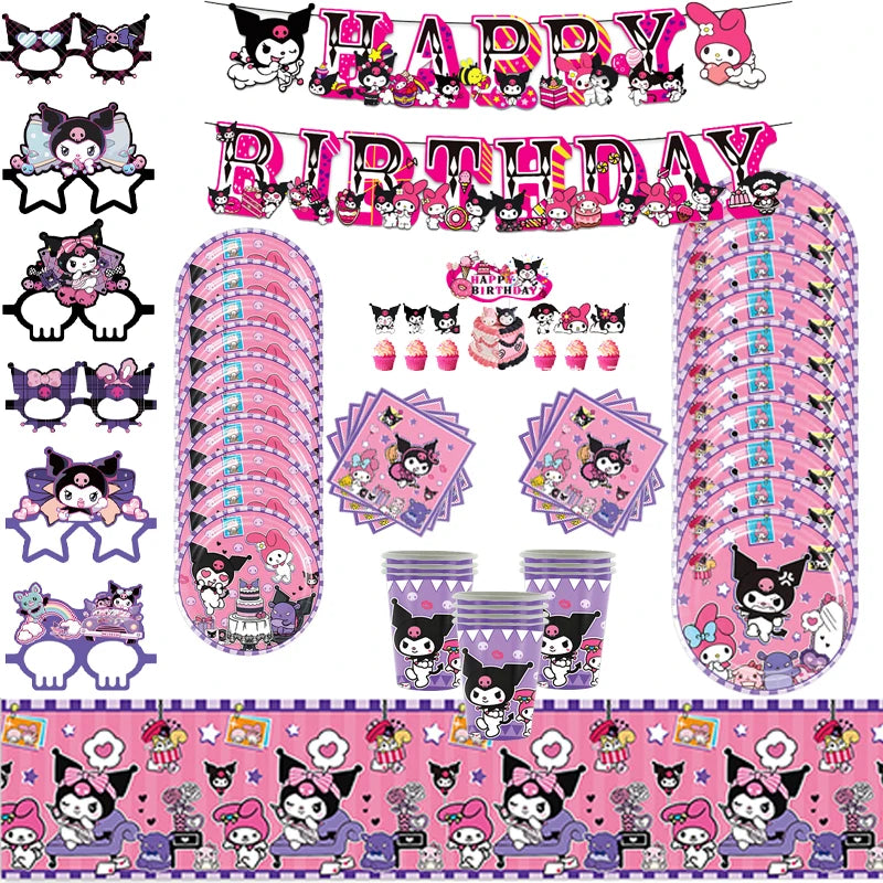 Sanrio Kuromi Birthday Party Decoration Supplies Kit