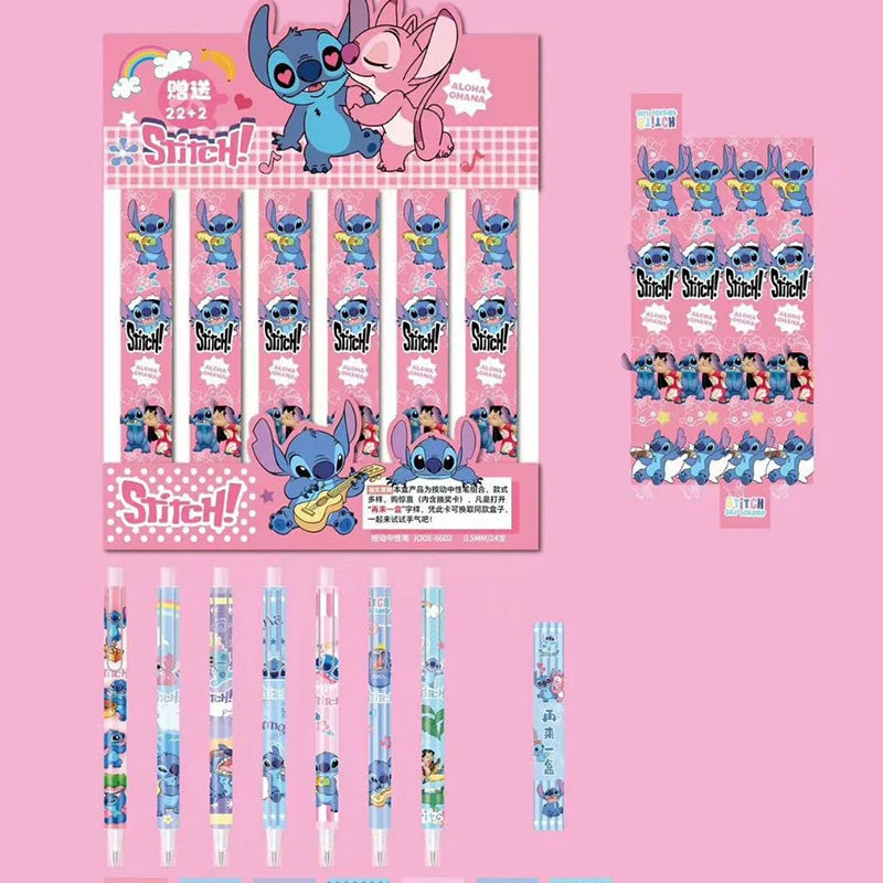 Stitch Cartoon Gel Pen 24pcs Σετ - Κύπρος