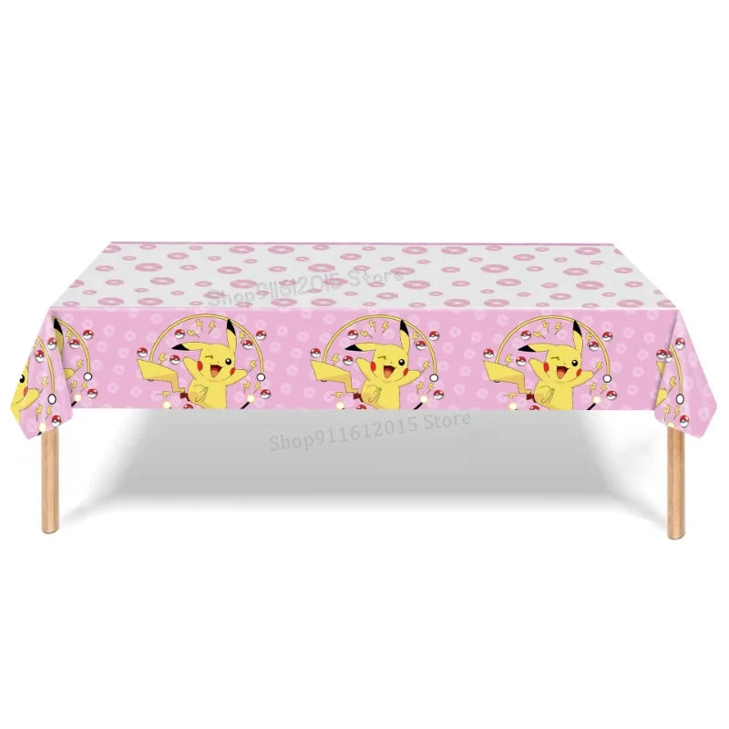 🔵 Pikachu Pokemon Party Tablecloth Pikachu Boy Girl Birthday Decoration Baby Shower - Cyprus