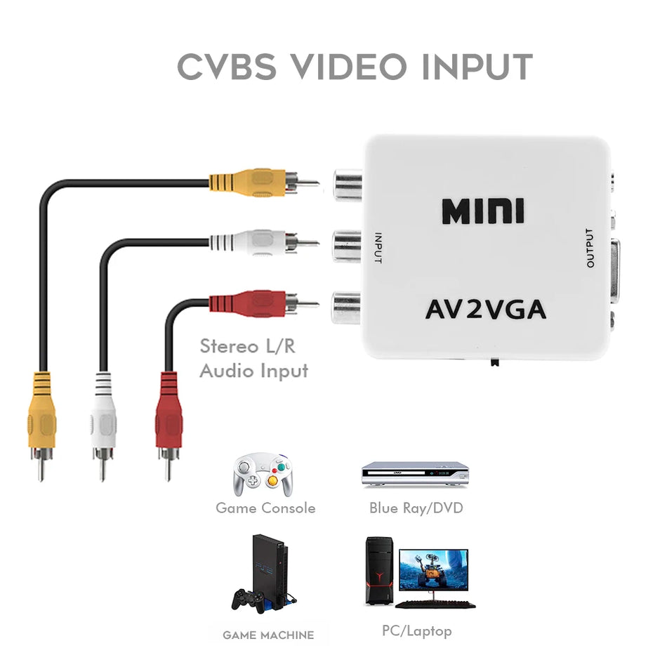 VGA в AV Converter с аудиокабелем - Кипр