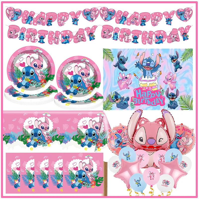 Lilo και Stitch Ροζ Stitch και σετ προμήθειες γενεθλίων αγγέλου - Κύπρος