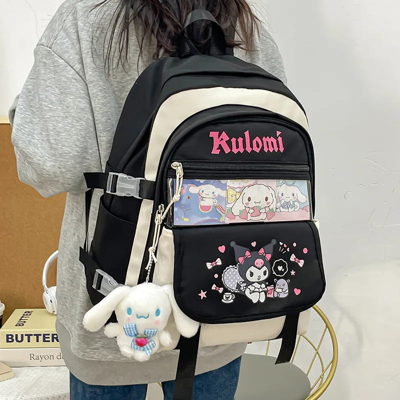 Mochila de Anime Cinnamoroll Kuromi My Melody Pom Pom Purin 