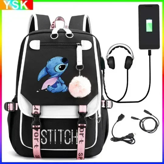 Lilo and Stitch USB Charging Schoolbag - Cyprus