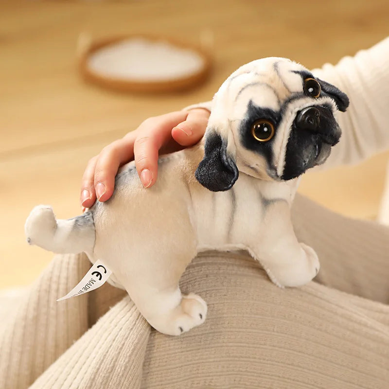 Lifelike 20cm Standing Pug Miguel Bulldog Plush Toy