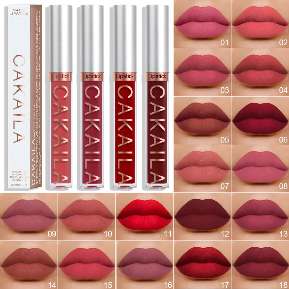 18 Farbe Matt Lippenstift - wasserdichte Lipgloss mit Nicht -Stall -Tassen - Zypern