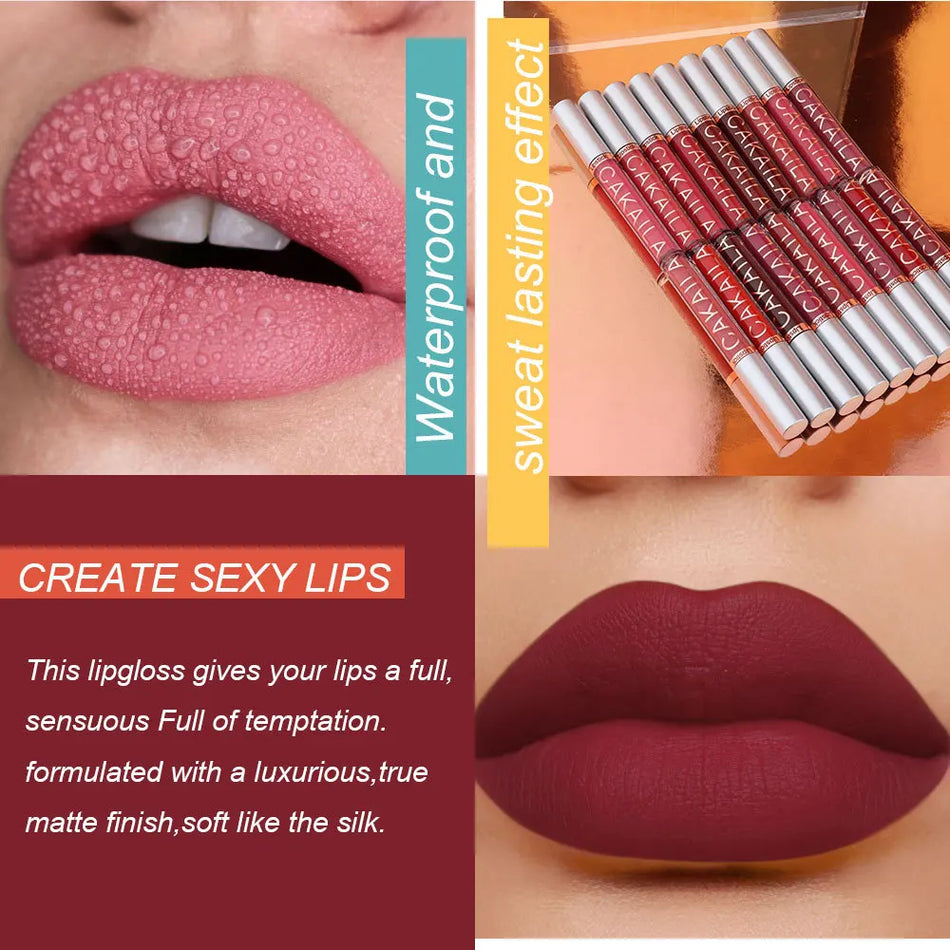 18 Colour Matte Lipstick - Non-Stick Cup Waterproof Lip Gloss - Cyprus