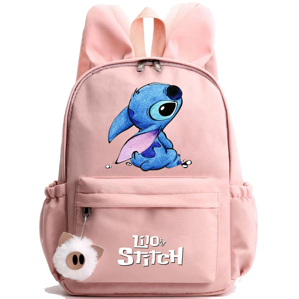 Lilo Stitch Canvas Backpack Teen Large Capacity Schoolbag Rucksack InterCyprus