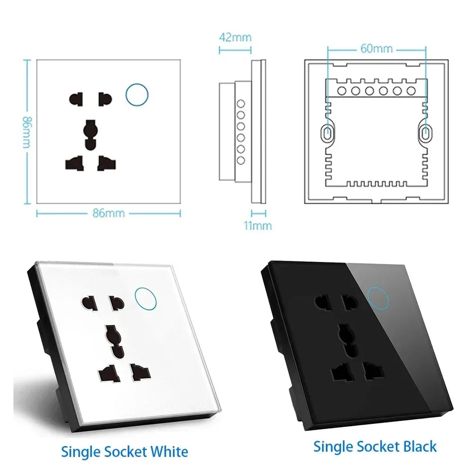 Tuya Wifi Akıllı Yaşam USB USB Tip C Duvar Soketi Evrensel Elektrik Tapası Outlet Power Touch Switch Kablosuz Alexa Google Home