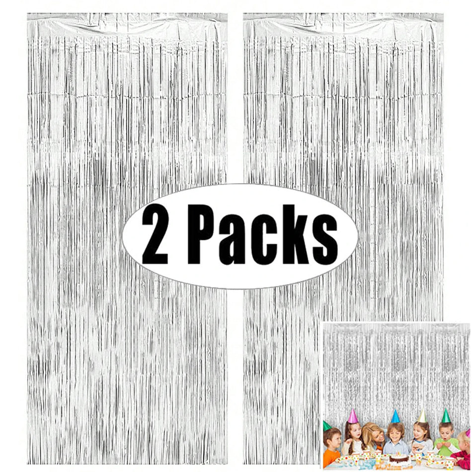 2pcs 2m Tinsel Vorhangparty Dekoration Hintergrund - Zypern