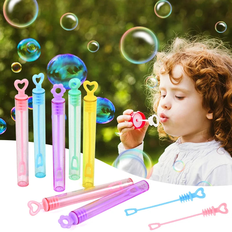 Colorful Bubble Soap Bottle Heart Wand Empty Tube Kids Birthday Party Favors - Cyprus