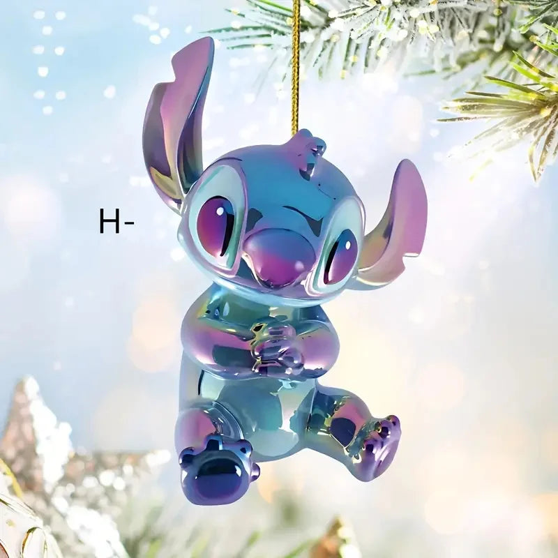 Disney Stitch Noel süsleri - akrilik karikatür ağaç süslemeleri