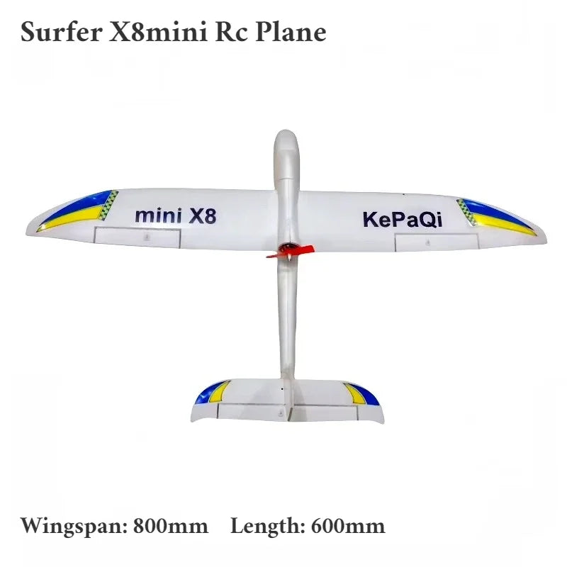 Surfer X8 Mini EPO Foam RC Glider - Kit de construcción de avión entrenador para principiantes 