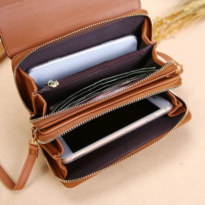 Women's Large Capacity Casual PU Wallet - Multi Card Shoulder Bag