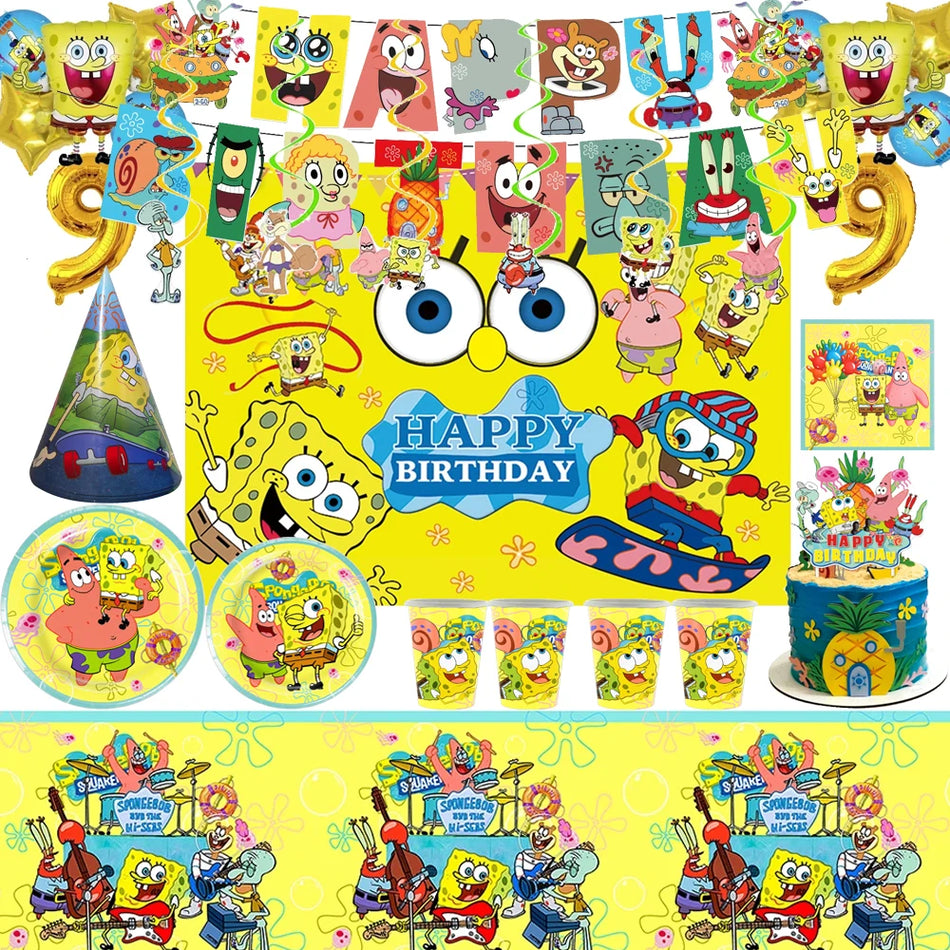 SpongeBob und Patrick Star Birthday Party TableWares Ballon Cup Plate Serviette - Zypern