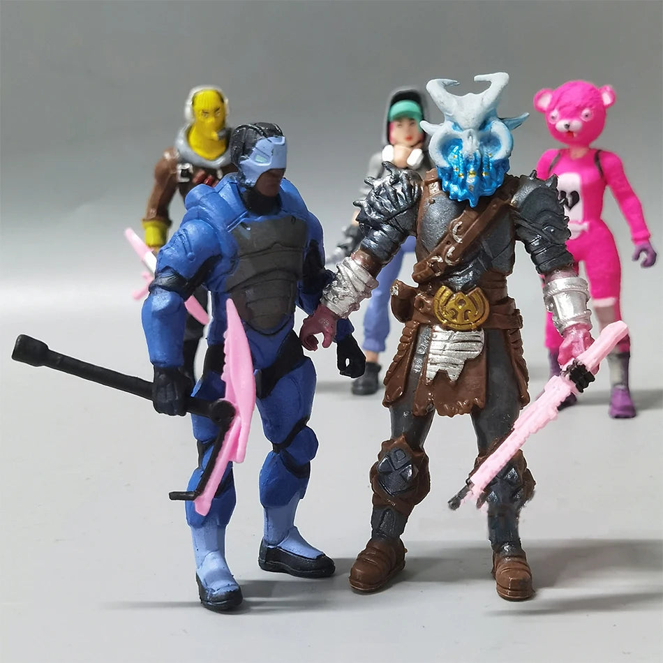 8Pcs/Set Fortnite Toys 10cm Action Figure Model Game Fornite Toy Doll with Weapon Kids Boys Birthday Xmas Gift
