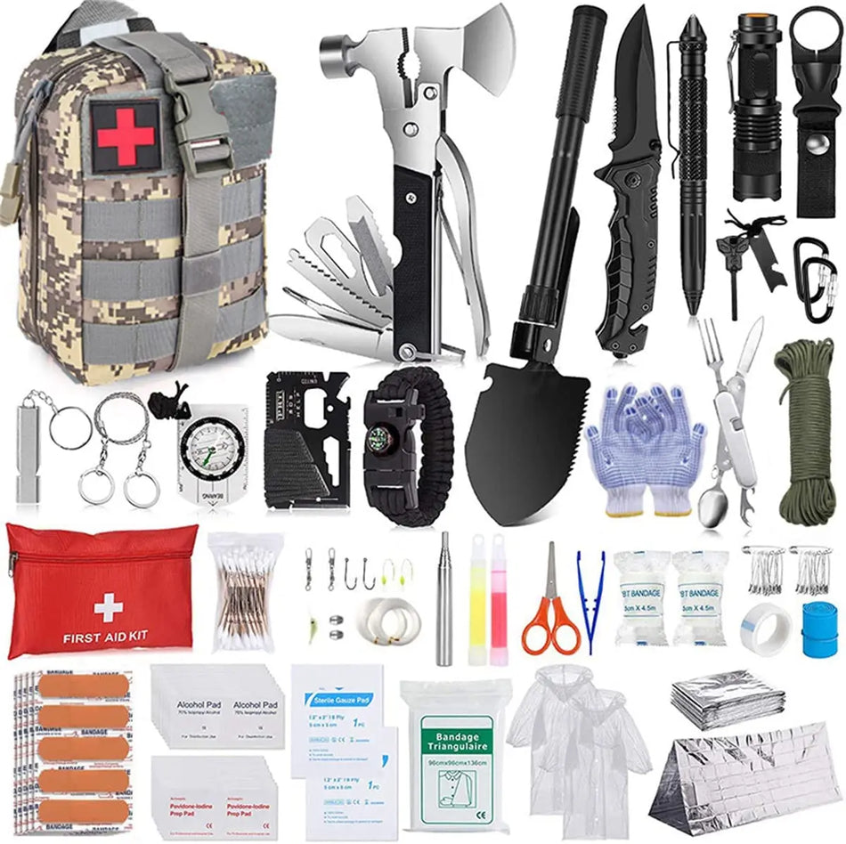 105Pcs Survival Gear First Aid Kit with Molle System Bag 🌿