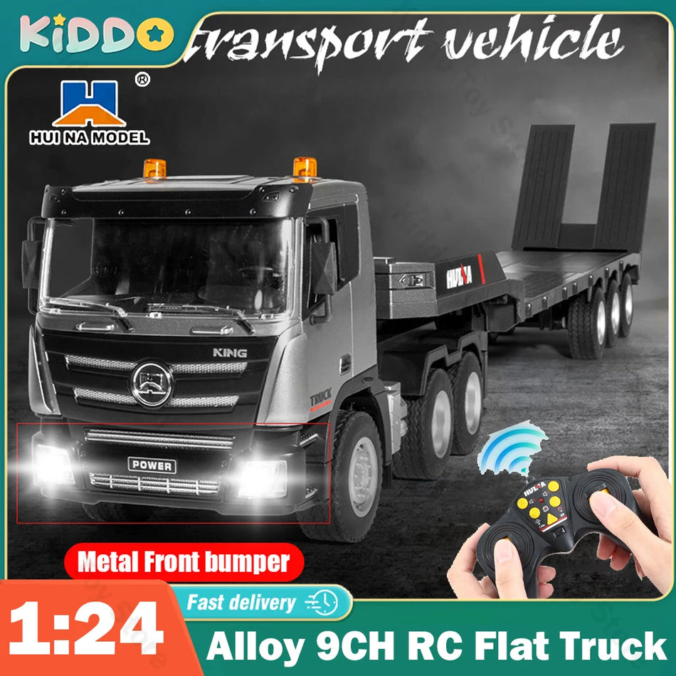 Huina 1:24 Remote Control Flat Truck - 9 Channel Alloy Engineer Vehicle