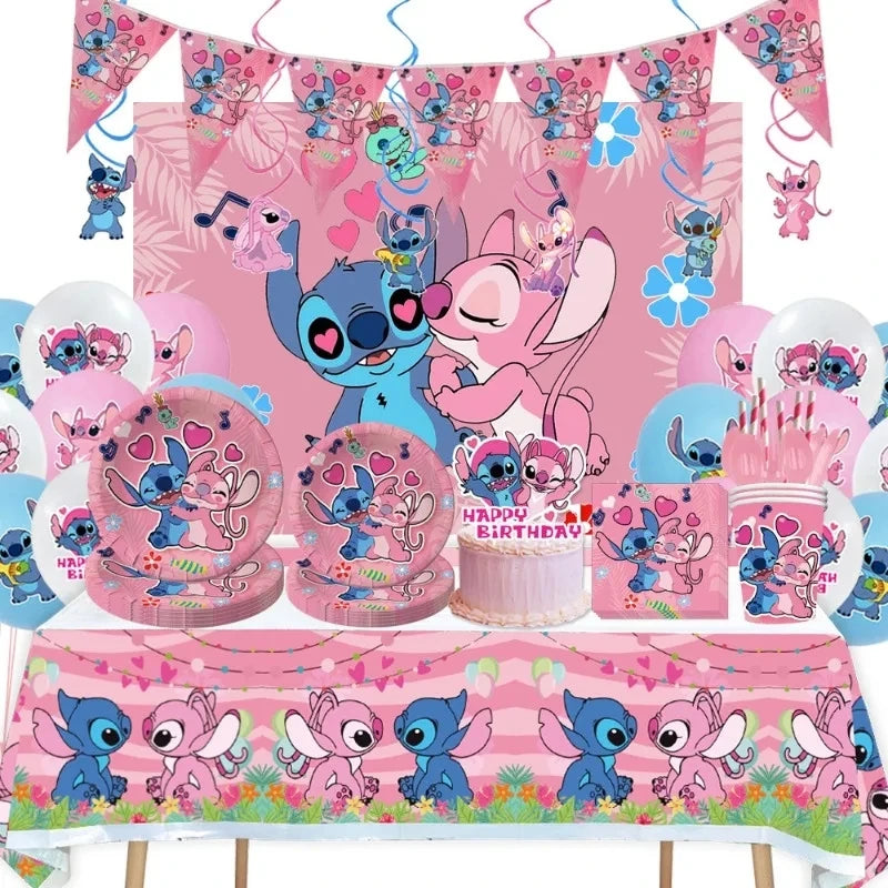 🔵 Pink Lnterstellar Stitch Angel Agner Party Party Decoration - Κύπρος