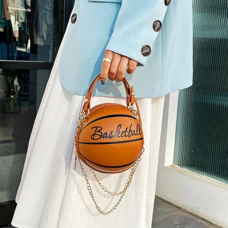 Women's Versatile Round Basketball Crossbody Bag