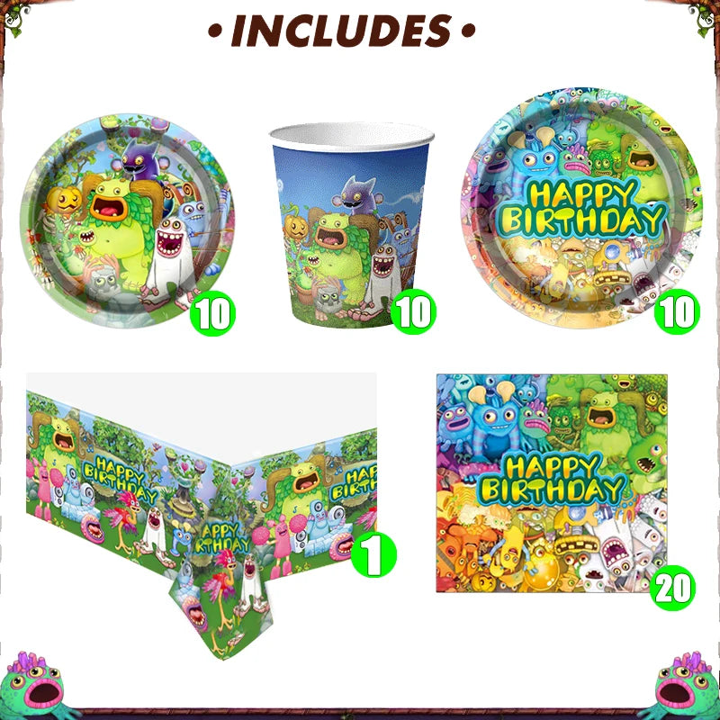 My Singing Monsters Birthday Party Decorations & Tableware - Cyprus