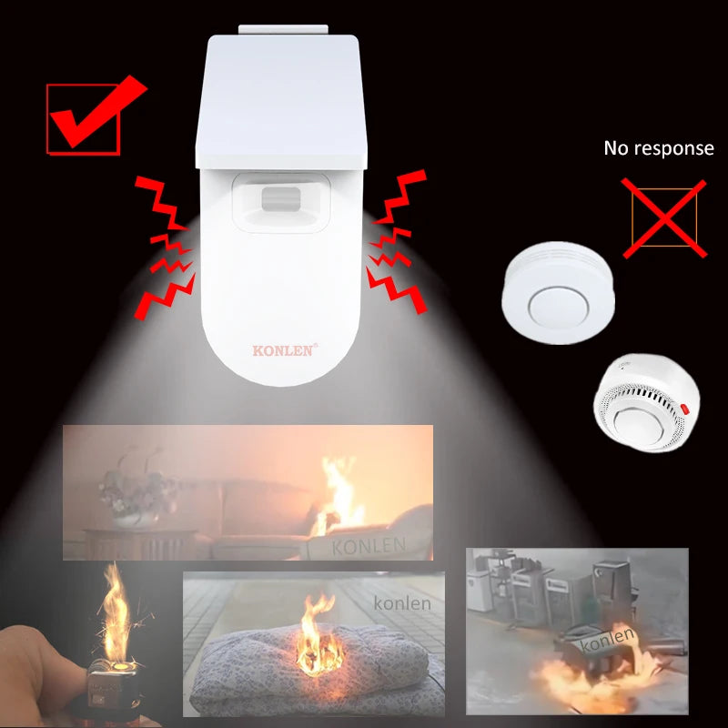 كاشف اللهب بالأشعة فوق البنفسجية من KONLEN Ultimate Fire Security WIFI