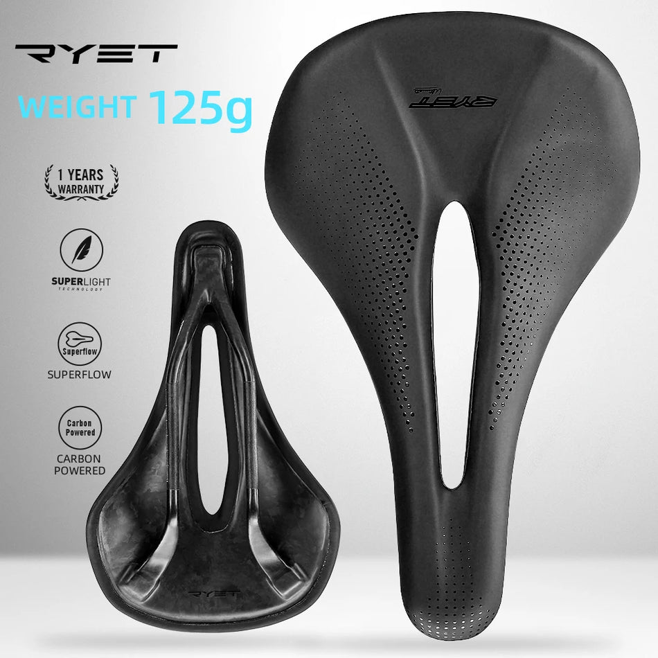 Ryet 3D bedrucktes Fahrrad Carbon Sattel 140 mm 143 mm Super Light Road MTB Racing Sattles Fahrrad Sitzkissen Fahrrad -Sitzteile