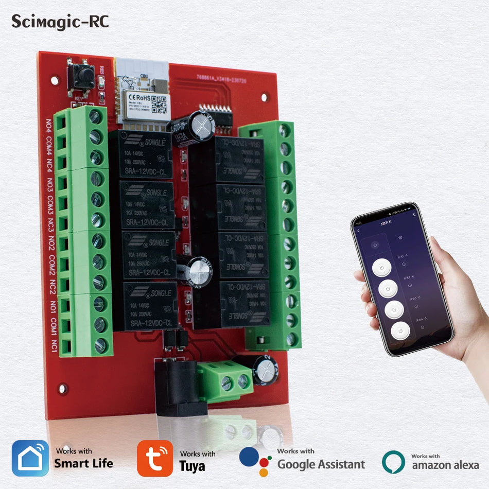 8ch Tuya Smart WiFi Relay Modul - DC 12V/24V Fernbedienung für Alexa & Google Home