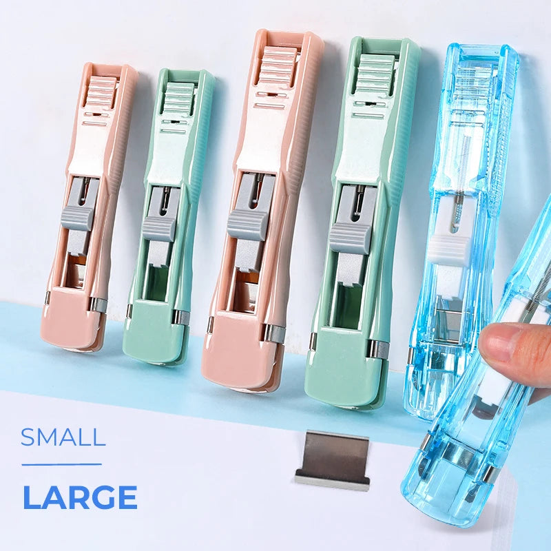 Mini Traceless Reusable Hand Clamp Push Stapler Paper Book File School Supplies - Cyprus