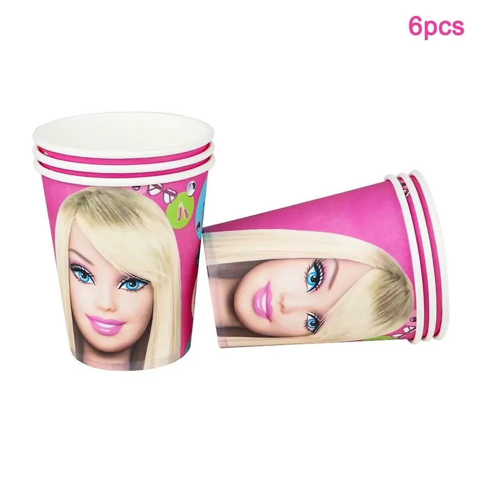 🔵 Barbiee Princess Party Pink Paper Tableware Set - Cyprus