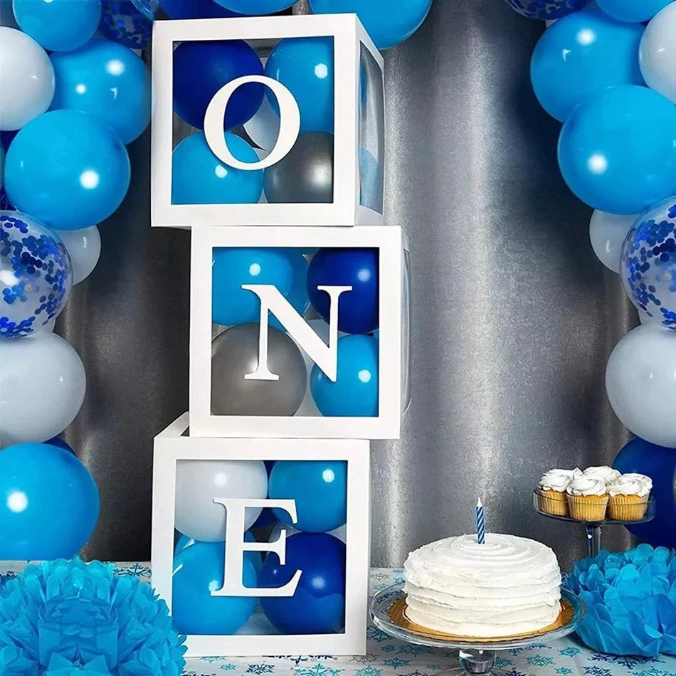 Huiran Transparent Alphabet Balloon Box for 1st Birthday Party Decorations - Cyprus