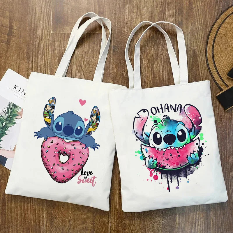 Stitch Tote Çanta Tuval Omuz Çantası - Vintage 90s Style - Kıbrıs