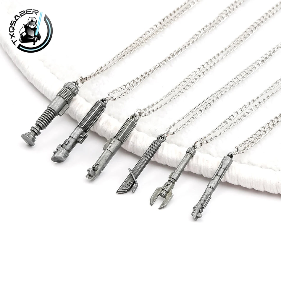 TXQSABER Mini Lightsaber Necklace Pendant Keychain for Star Wars Fans