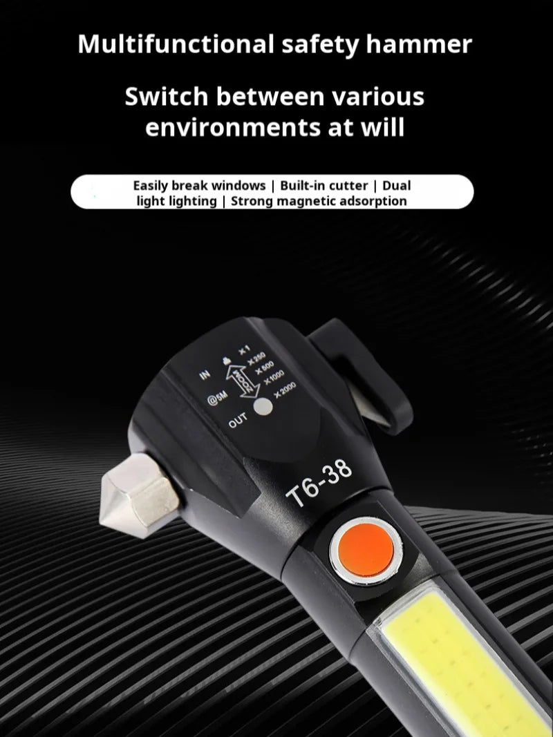 Rechargeable Car Safety Hammer with Strong Light 🚗🔨