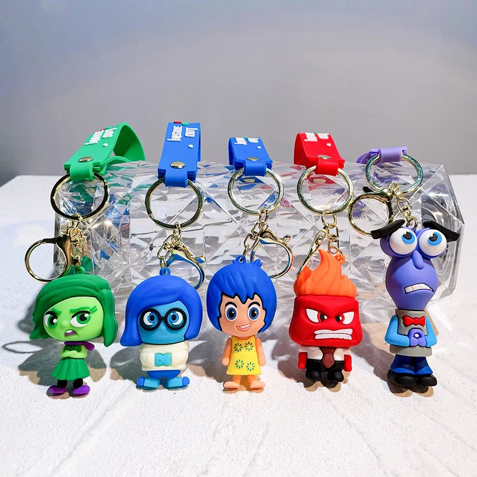 Miniso Inside Out Keychain Kawaii Mutlu Üzgün ​​Kızgın Karakterler Oyuncak - Kıbrıs