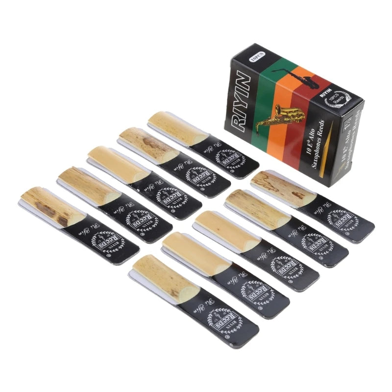 ROSWHEEL Alto Saxophone Reeds Set of 10 - Clear Sound, Various Sizes