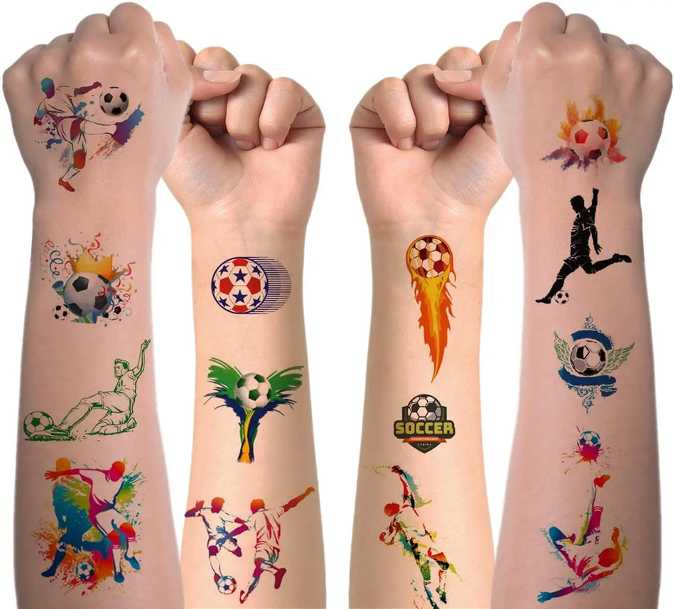 Football Tattoo Stickers - Waterproof Designs for All Ages - Cyprus