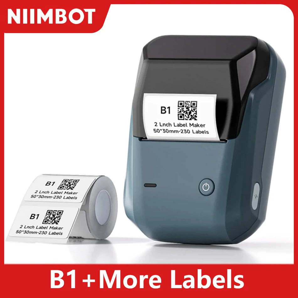 🔵 Niimbot B1 Mini Taşınabilir Termal Yazıcı Kendinden Yapışkan Çıkartma Etiket Yapıcı Cep Yazıcı Etiketleme Makinesi Bluetooth Niimbot B1