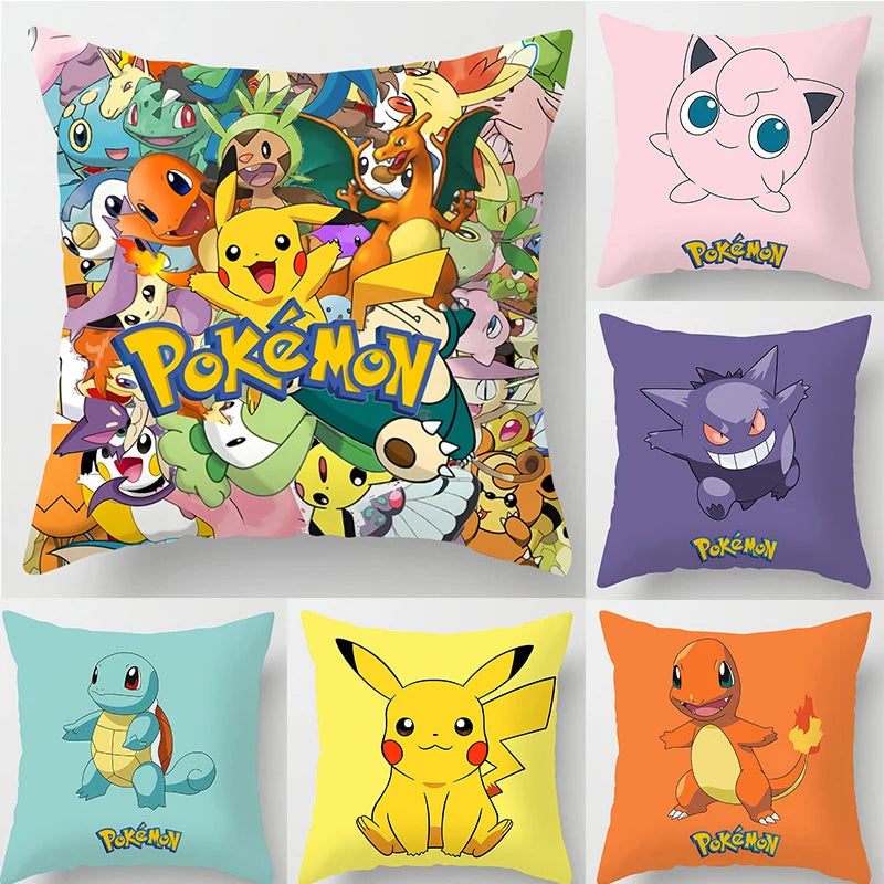 Pokemon Anime Figure Pillowcase Gift - Pikachu Squirtle Charmander Bulbasaur Sofa Cushion Pillowcase 45x45cm - Cyprus