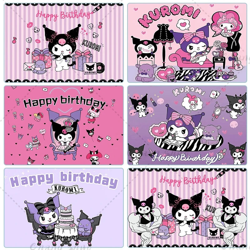 Custom Kuromi Photo Backdrop for Baby Showers & Birthday Parties