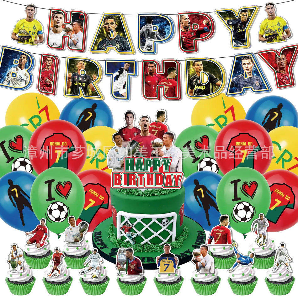 🔵 Cr7 Cristiano Football Party Decoration Set - Cyprus